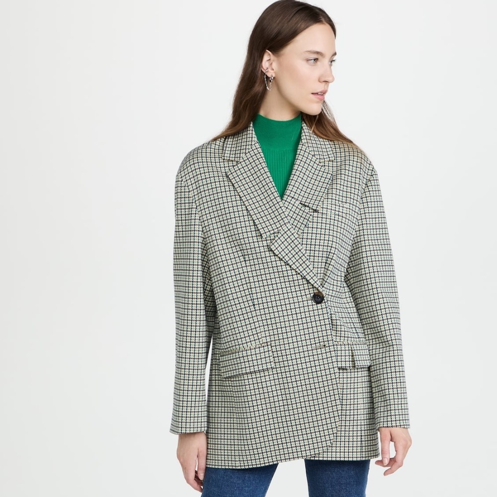 Tibi Liam houndstooth jacquard-knit blazer